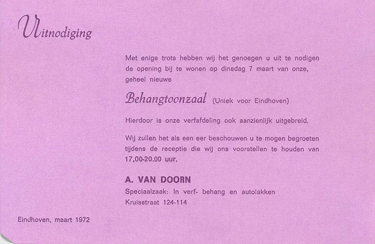 uitnodiging behangtoonzaal