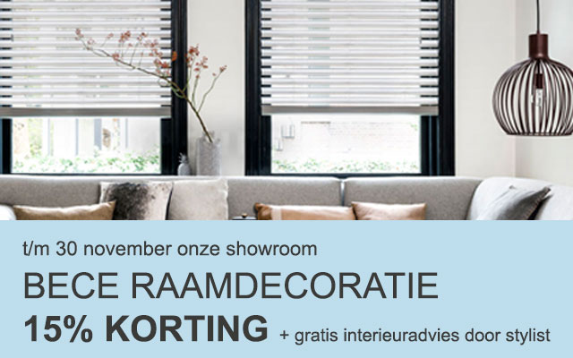 maatwerk raamdecoratie 15% korting