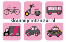 Traffic support fotobehang Noordwand kinderkamer meisjes 