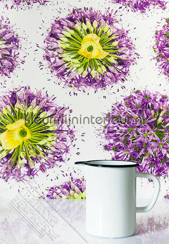 Paarse bloemen papier murales ML231 Wallpaper Queen Behang Expresse