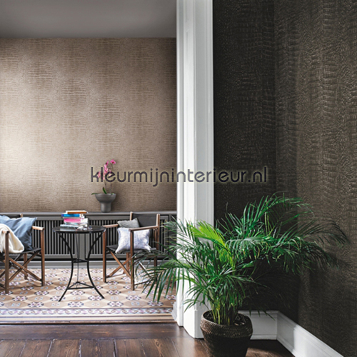 Krokodillenhuid met reliefstructuur wallcovering 474114 animal skins Rasch