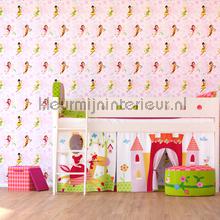 Fairies pink flowers behang wpd9736 meisjes Dutch Wallcoverings