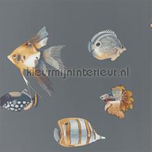 Kamanu Amber Slate wallcovering Harlequin Vintage- Old wallpaper 