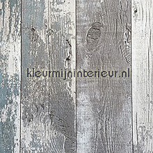 Oud hout grijs-turquoise behang Z68616 behang Top 15 Noordwand