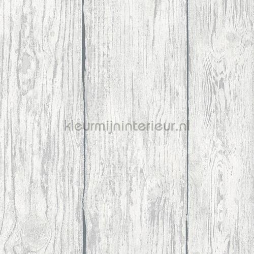 Witte hout stroken behaang 90114 houte Noordwand