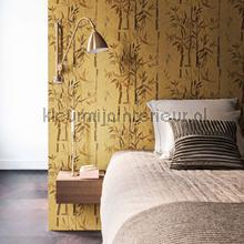 Handgeschilderde bamboe papier peint 219464 Atelier BN Wallcoverings