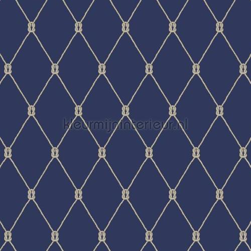 Knot trellis blue tapet 343027 navy Eijffinger