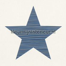 Giga ster blauw tapeten Rasch uni farben 