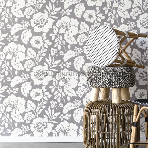 Frisse bloemen grijs papier peint 363065 Blend Eijffinger