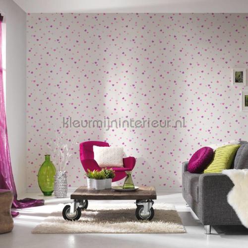 Vliegende hartjes wallcovering 35750-2 hearts AS Creation