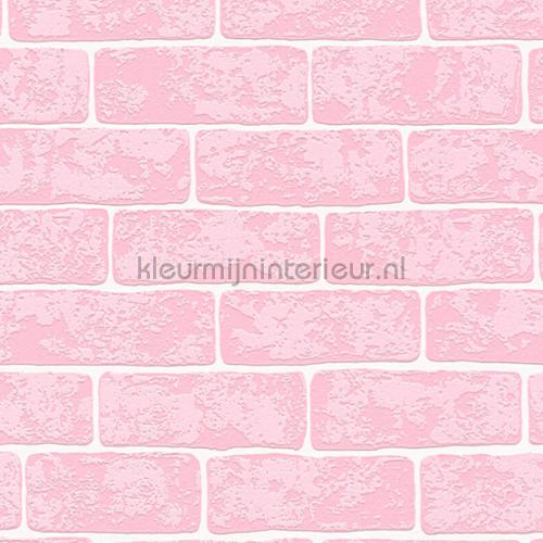 Roze bakstenen met relief behaang 35981-2 durskes AS Creation