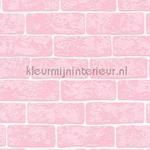 Roze bakstenen met relief papel de parede AS Creation quadrado 