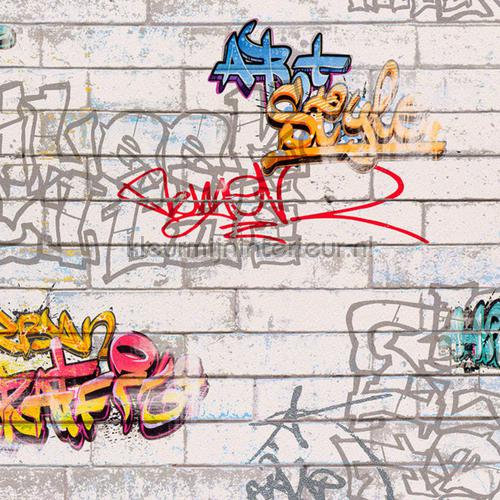 taxi aanvaardbaar geboren Graffiti op baksteen muur 93561-1 behang Boys and Girls 6 AS Creation