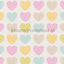 Pastel harten wallcovering 93566-2 Boys and Girls 6 AS Creation