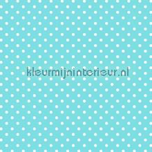 Turquoise met witte stippen behang 138102 Interieurvoorbeelden behang Esta home