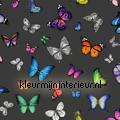 Butterflies kleurrijk op zwart wallcovering 138508 girls Kids room