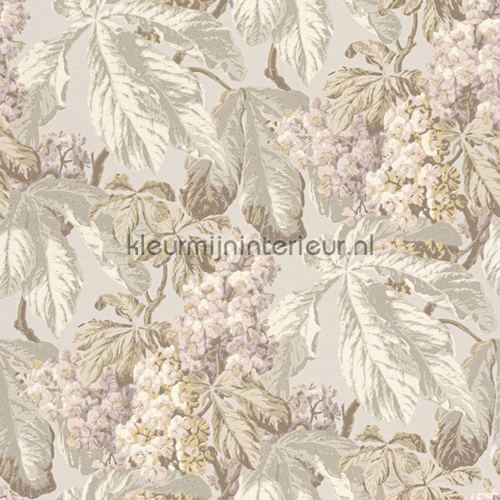 Bloemen lijmdruk beige papier peint 256504 Cassata Rasch