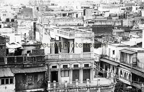 Delhi - black & white  photomural CL59B City Love Dutch Wallcoverings