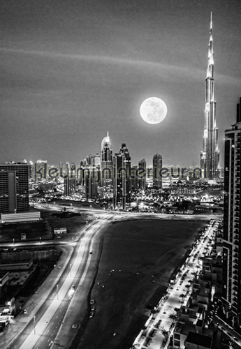Dubai - black & white CL60B photomural City Love Dutch Wallcoverings