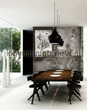 Buenos Aires - black & white  photomural CL86B City Love Dutch Wallcoverings