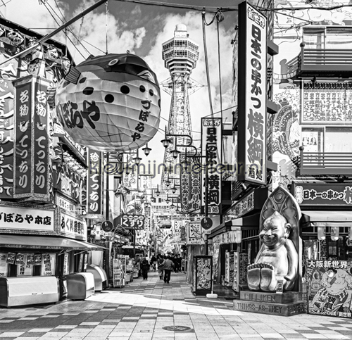 Yokohama - black & white fotobehang CL89B City Love Dutch Wallcoverings