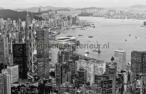 Hong Kong - black & white fototapeten CL91B City Love Dutch Wallcoverings