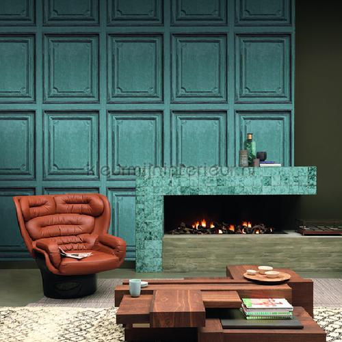 Oude houten panelen oud blauw 524437 behang crispy paper van rasch ... Houten panelen voor binnen