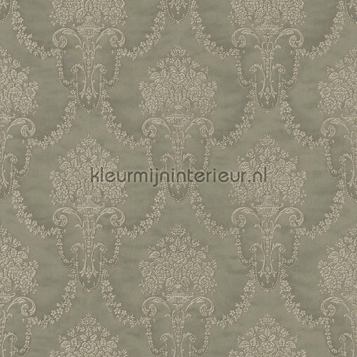 Floral bouquet damask gris-beige wallcovering 514995 baroque Rasch