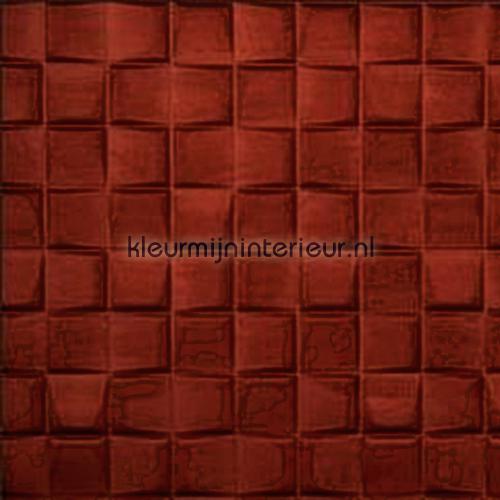 Select 3D blok suedelook rood-bruin tapet 30522 Enigma Arte