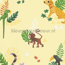 Esprit jungle dieren origami geel behang 303031 Esprit Kids 5 AS Creation