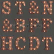 Houten licht letters behang Esta home tieners 