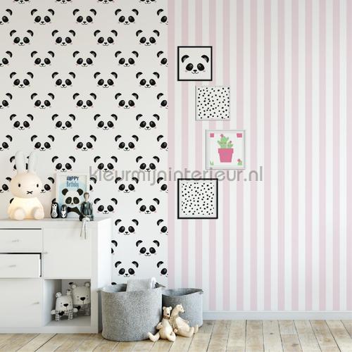 Panda faces grijs blauw papel pintado 67100-2 Fabulous World Noordwand