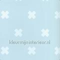 Kruisjes blauw behang 67104-4 Baby - Peuter Kinderkamer