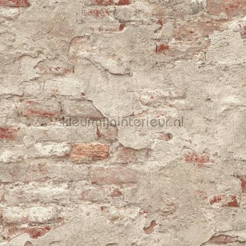 Bakstenen met oude stuclaag behang 939323 aanbieding behang Rasch