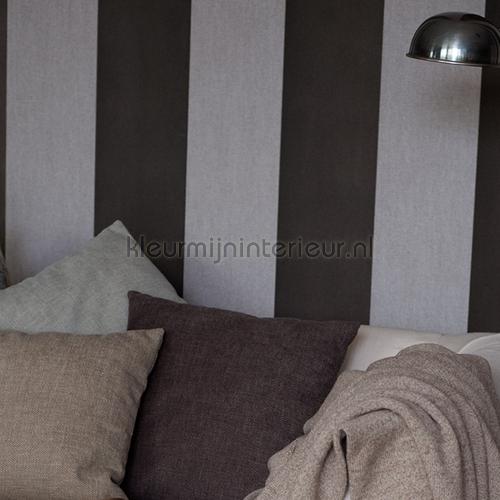 Stripe Velvet and Lin Black Tie tapet 18111 Flamant Suite III Arte