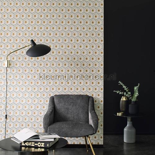 Hexagon met diepte effect behang 358991 aanbieding behang AS Creation
