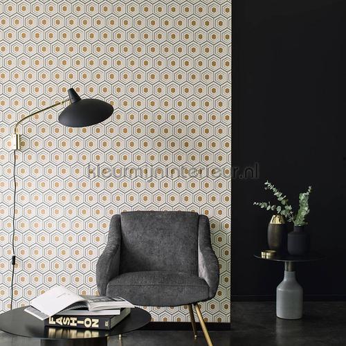 Hexagon met diepte effect wallcovering 358991 Four Seasons AS Creation