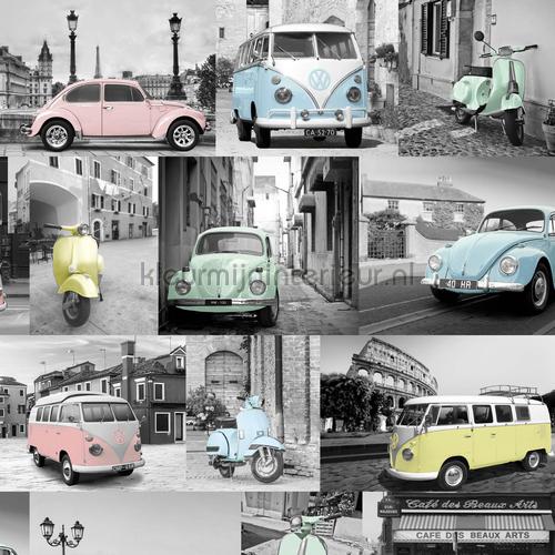 Pastel volkswagens behaang 102563 Collected Dutch Wallcoverings