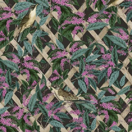 brassica Charcoal Pink papier peint 90331 Glasshouse Dutch First Class