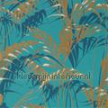 palm house Teal Gold tapet 216640 Cottage Stilarter