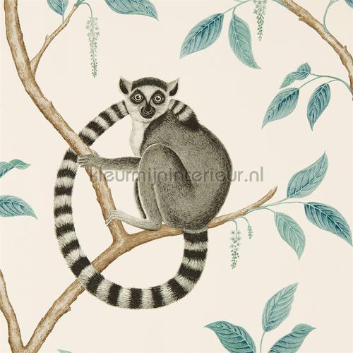 ringtailed lemur Stone Eucalyptus tapet 216665 Cottage Sanderson