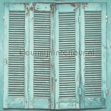 Shutter behang licht turquoise wallcovering Esta home Wallpaper creations 