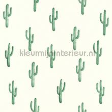 Kleine cactussen donkerder groen papier peint Esta home Greenhouse 143-138-900