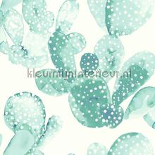 Cactussen licht turquoise behang Esta home Trendy Hip 