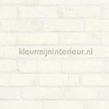 Witte bakstenen met metallic touch behang AS Creation behang 
