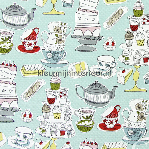 AFTERNOON TEA Duck Egg gordijnen 5850-769 Keuken Prestigious Textiles