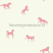 In galop roze wallcovering 351751 horses Eijffinger