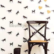 In galop zwart wallcovering 351755 horses Eijffinger