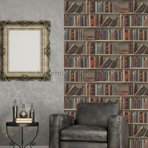 Antieke boeken in een kast tapet L32008 fantasy Dutch Wallcoverings