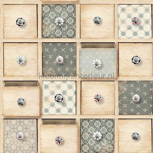 Patchwork ladekastje carta da parati l326-07 Home Dutch Wallcoverings